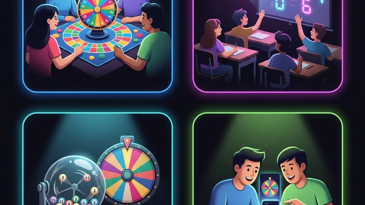 Different use cases for random number wheels including games and classrooms